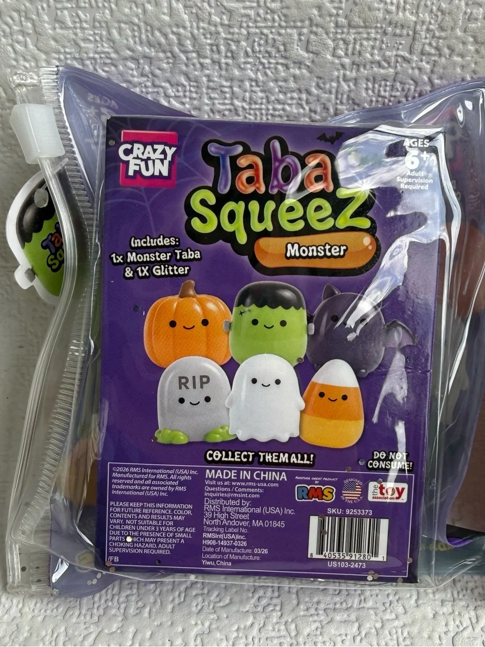 RMS Crazy Fun Taba Squeez Halloween Squishy Set Monster Pumpkin Ghost New